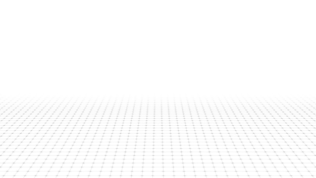 3D Curved Perspective Grid Background On White