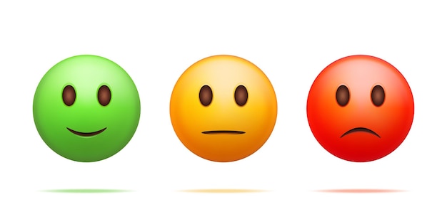 3d customer rating smiley emoticons checklist