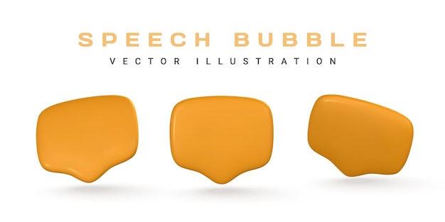 3d cute minimal speech bubble Chat bubbles concept of social media messages Vector illustration