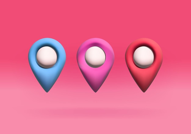 Vector 3d cute style of point location suitable for icon web and decoration