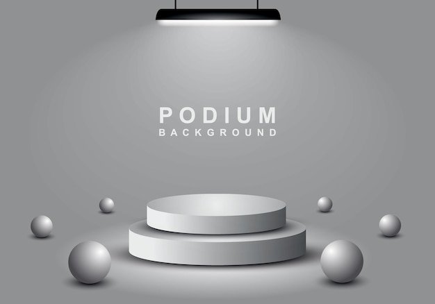 3d cylindrical pedestal podium with spotlights background minimal scene for product stage exhibition promotional display