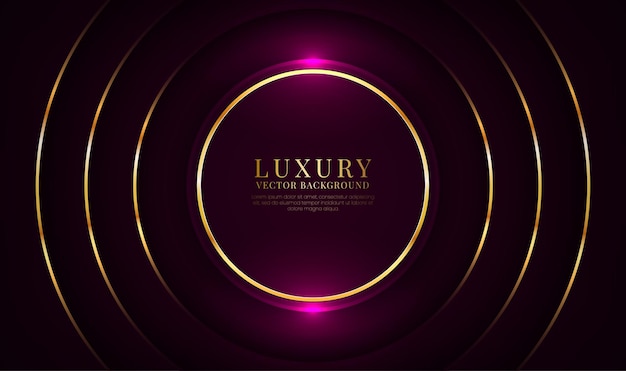 3d dark purple luxury abstract background overlap layer with golden circles effect decoration