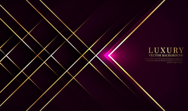 3d dark purple luxury abstract background overlap layer with golden stripes effect decoration