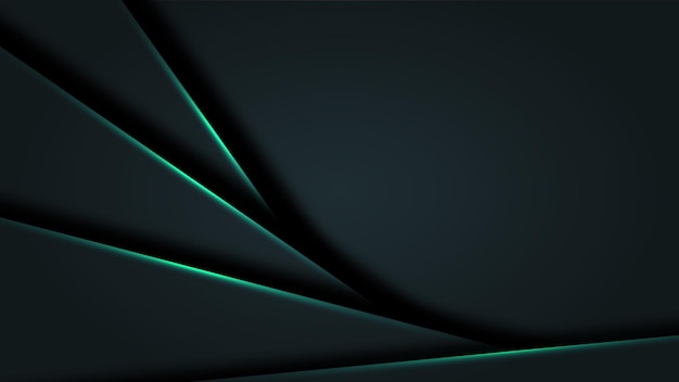 3d dark vector background green highlight technology vector background