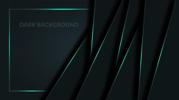 3d dark vector background green highlight technology vector background