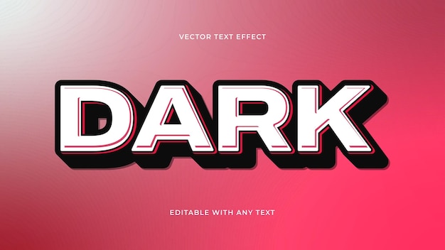 3d dark white, pink and bold black editable text effect with graphic style layered can be customize