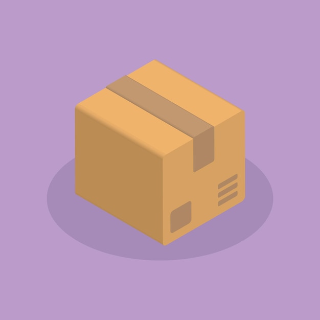 3d delivery cardboard concept in minimal cartoon