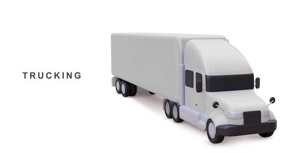 3d delivery truck on white background