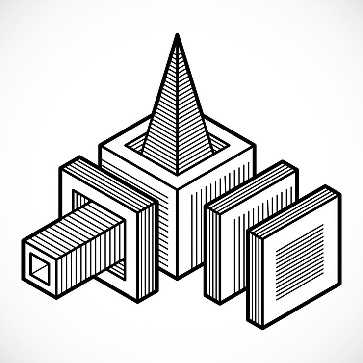Vector 3d design, abstract vector cube shape.