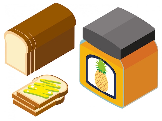 3d design for bread and pineapple jam