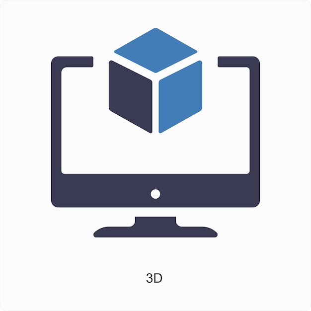 3d and designing icon concept