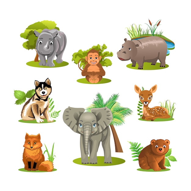 3d-dieren vector sjabloon vector