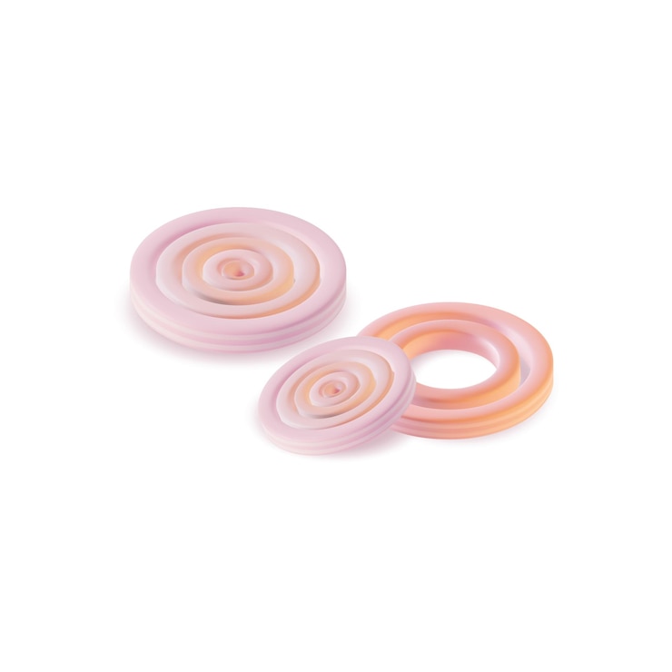 Vector 3d different onion rings set plasticine cartoon style vector