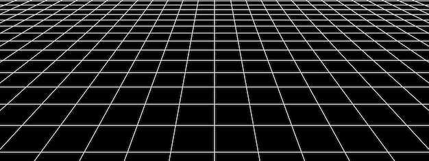3d цифровой черно-белый каркас сетки с одной точкой зрения