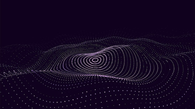 3D цифровая круговая динамическая волна Технология умной волны Бесшовная цифровая структура потока Кибертехнологический фон Векторная иллюстрация