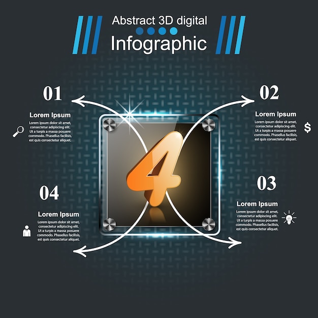 3d digital illustration infographic