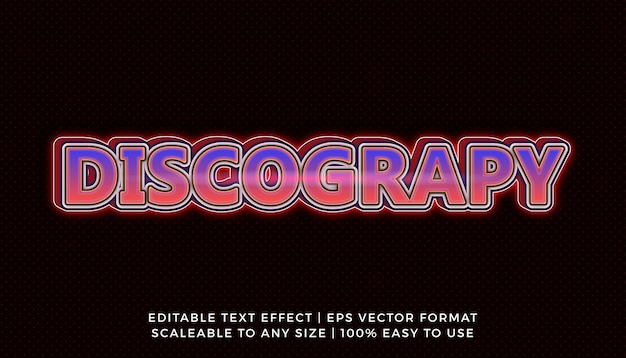 3d discography concept title text effect