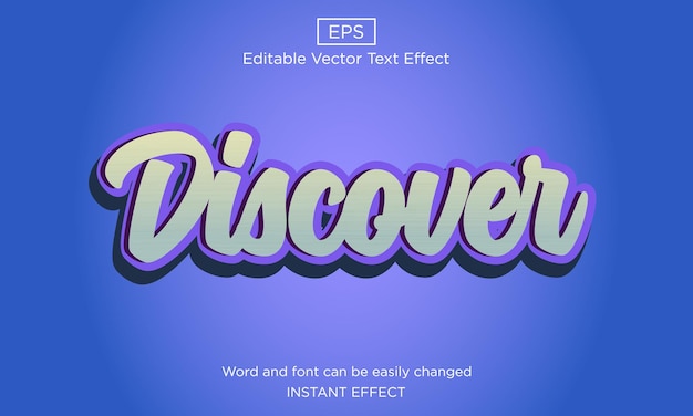 3d discover letter premium editable vector font style text effect