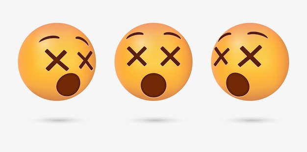 Emoji 3d con faccia da capogiro per emoticon sui social media social