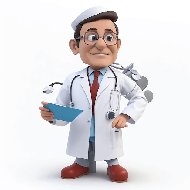 3d doctor cartoon character