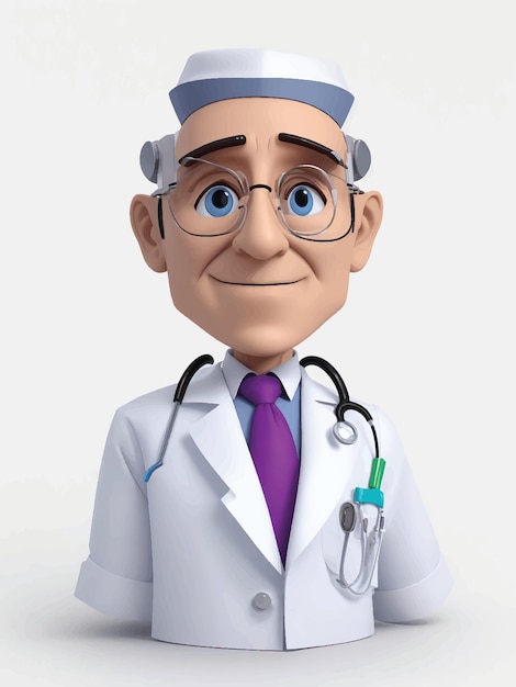 Vector 3d doctor cartoon character