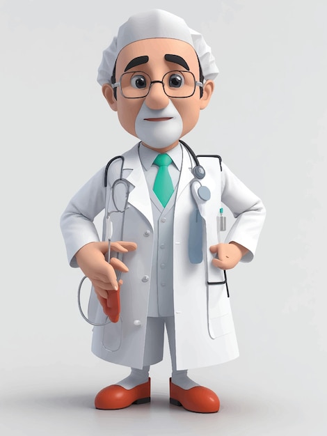 3d doctor cartoon character