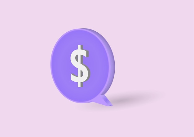 Vector 3d dollar chat vector