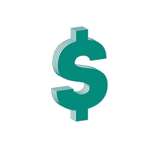 3d dollar money signs modern logo. money icon design in form of line stripes. logo, corporate