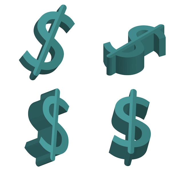 3d dollar sign schedule realistic vector green concept