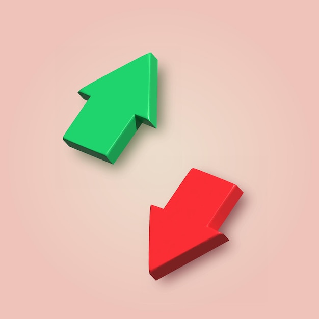 3d down and up arrows vector