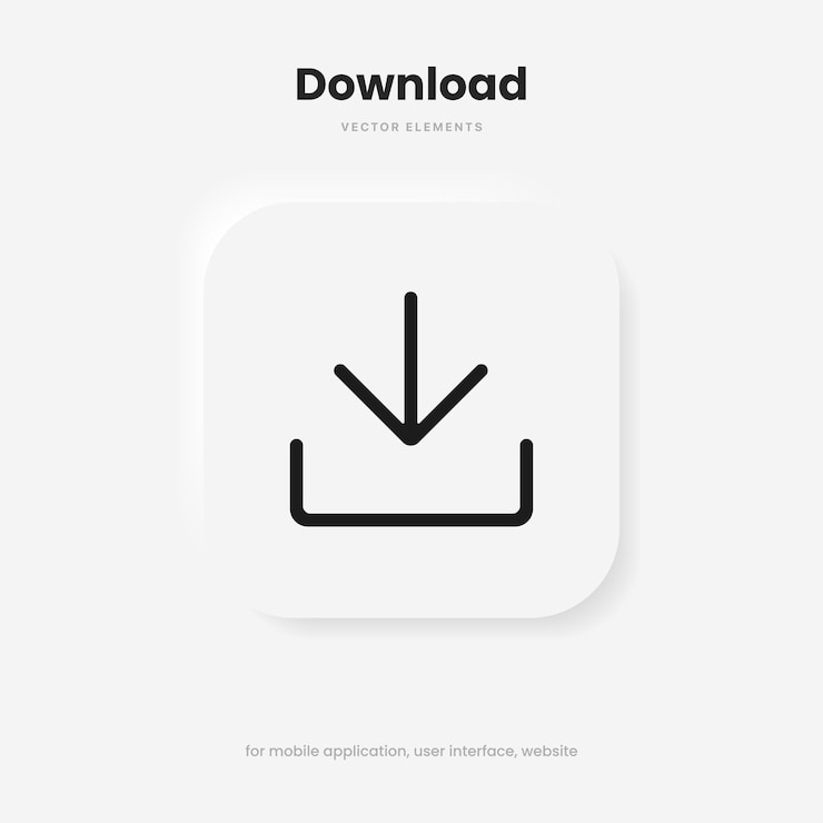 Vector 3d 다운로드 버튼 아이콘입니다. 업로드 아이콘입니다. 아래쪽 화살표 아래쪽 기호입니다. ui ux를 보려면 여기를 클릭하세요.