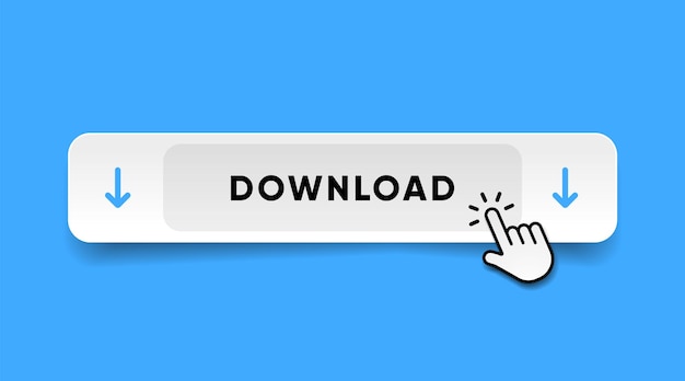 3d download nu knop met hand cursor opslaan wolk icoon knop hand wijzer klikken klik hier