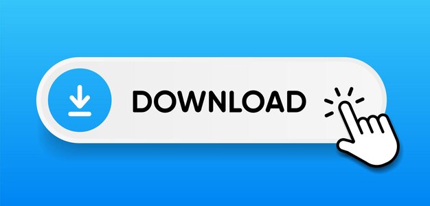 3D downloadknop handcursor wolkpictogram opslaan handaanwijzer klikken klik hier drukknop