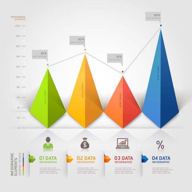 3d-driehoek infographics bedrijf.