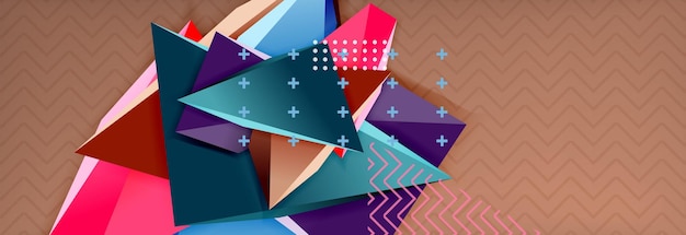 3d driehoekige vormen geometrische achtergrond Origami-stijlpatroon met driehoeksvormen voor decoratief ontwerp Posterontwerp Lijnontwerp Moderne presentatie sjabloon