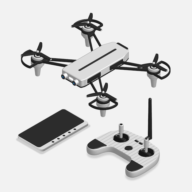 Vector 3d-drone en afstandsbedieningsset