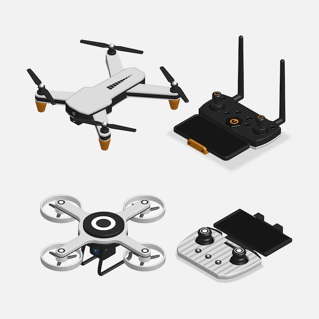 Vector 3d drone and remote control set