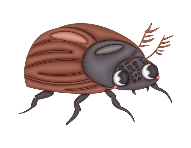 Vector 3d dung beetle illustration vector design