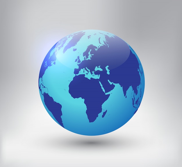 Vector 3d earth globe icon