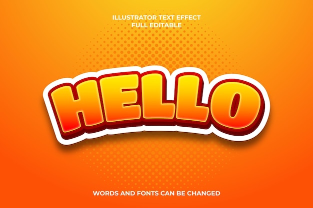 3d editable cartoon text effect