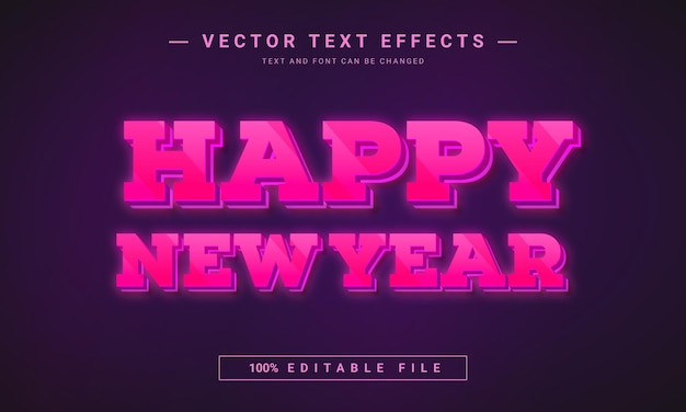 3d editable Happy new year text effect