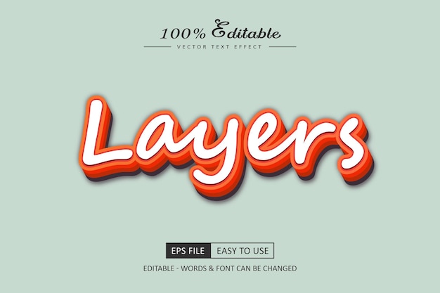 3D editable Layers text effect