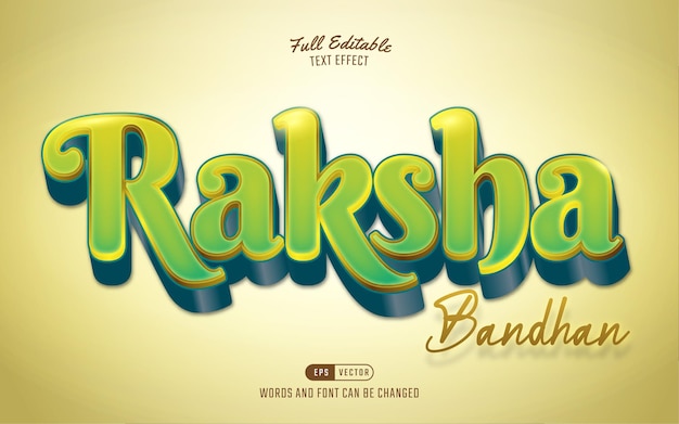 3d Editable Raksha Bandhan Text Effect Template