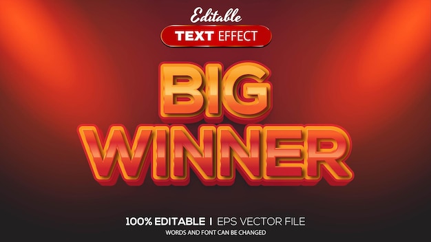 3d editable text effect big win theme