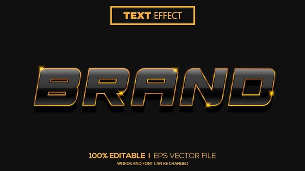 3d editable text effect brand theme premium vector