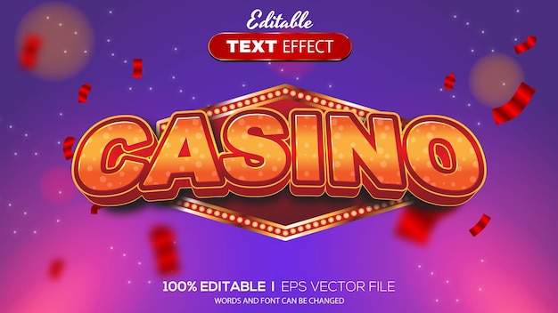 3D editable text effect casino theme