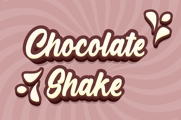 3d editable text effect chocolate shake