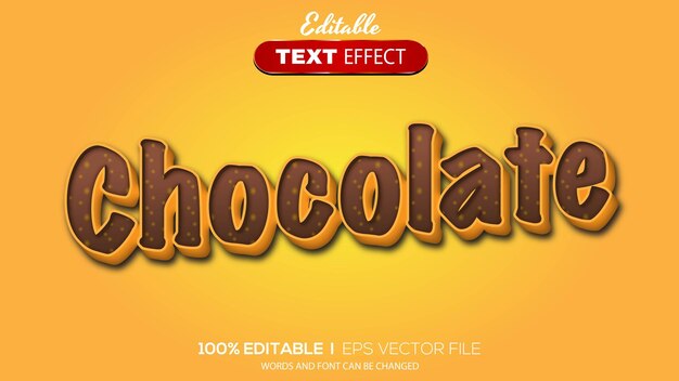 3D editable text effect chocolate theme