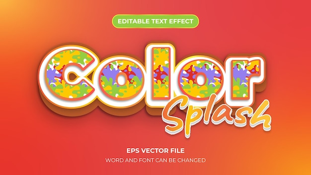 3D editable text effect color splash