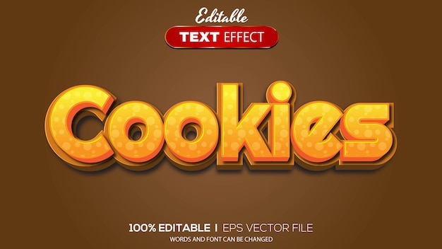 3D editable text effect cookies theme